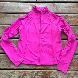 Layer 8 Pink Quick Dry Full Zip Long Sleeve Top - Size Small